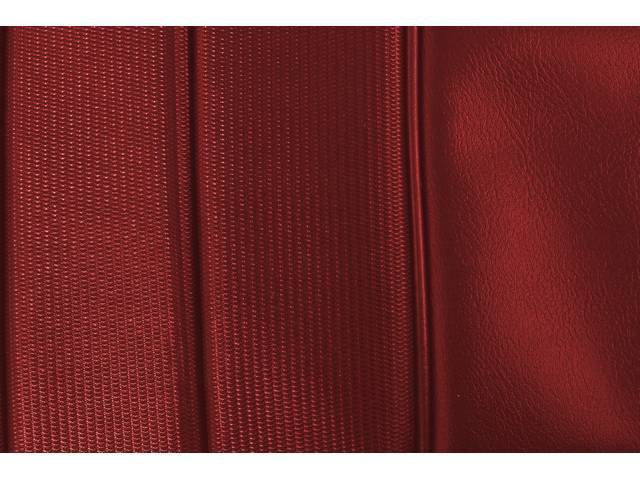 UPHOLSTERY SET, PREMIUM, Rear, Dlx, Red, Madrid Grain Vinyl W/ Comfortweave Inserts