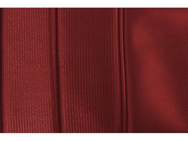 UPHOLSTERY SET, PREMIUM, Rear, Dlx, Red, Madrid Grain Vinyl W/ Comfortweave Inserts