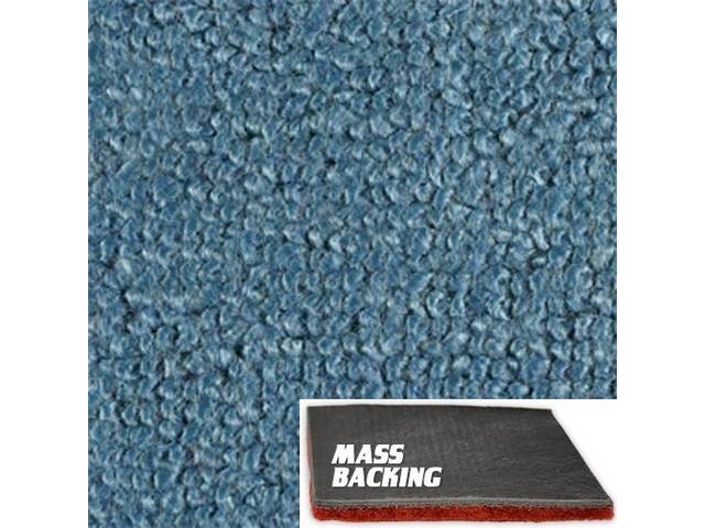 Molded Carpet Set, Raylon Loop, 2-piece, Medium Blue, M/T, w/ Improved Mass Backing, reproduction