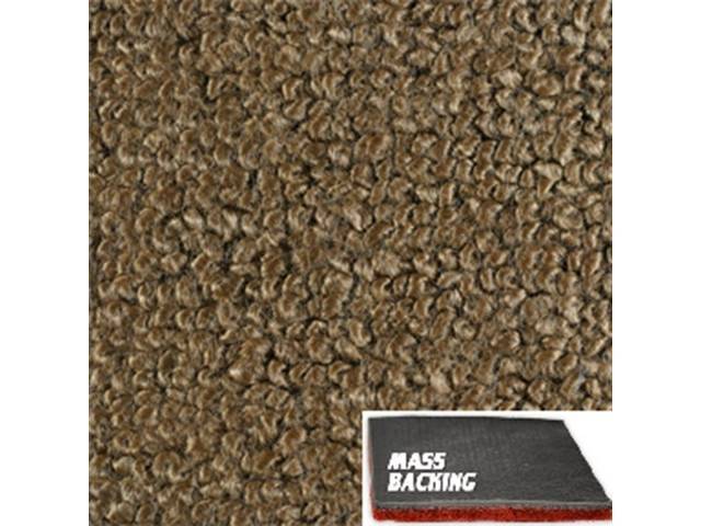 Molded Carpet Set, Raylon Loop, 2-piece, Medium Saddle, A/T, w/ Improved Mass Backing, reproduction