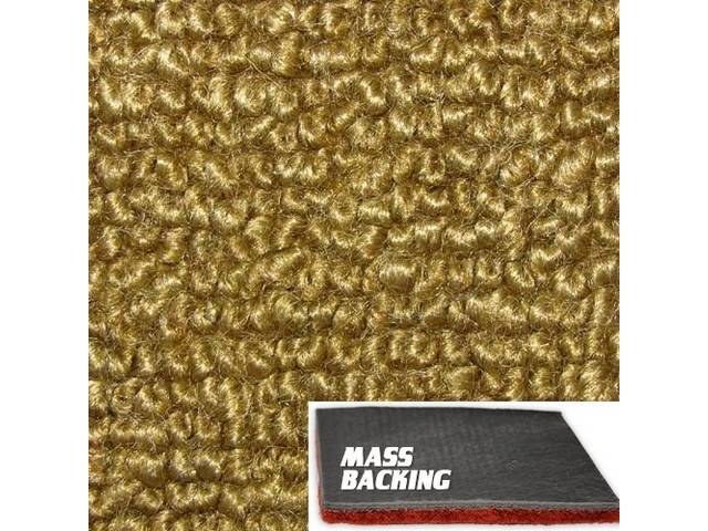 Molded Carpet Set, Raylon Loop, 2-piece, Gold, M/T, w/ Improved Mass Backing, reproduction
