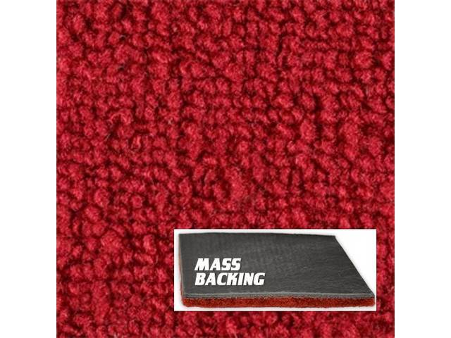 Molded Carpet Set, Raylon Loop, 2-piece, Red, M/T, w/ Improved Mass Backing, reproduction