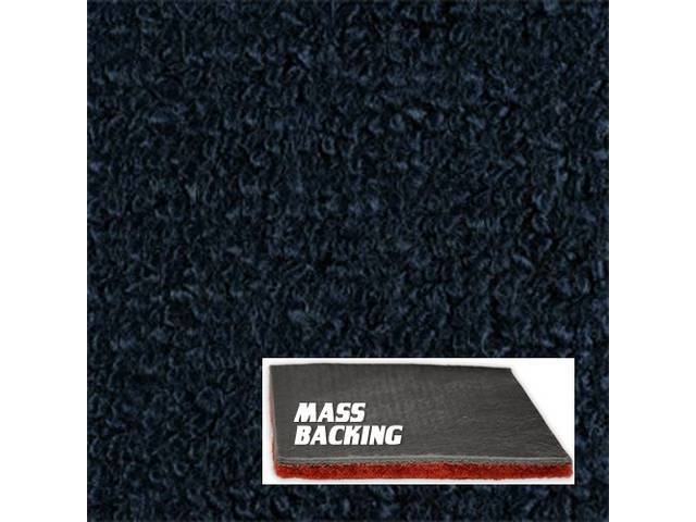 Molded Carpet Set, Raylon Loop, 2-piece, Dark Blue, M/T, w/ Improved Mass Backing, reproduction