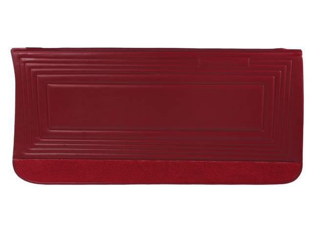 PANEL SET, Inside Door, Std, Red (actual color, GM called Red or Medium Red) w/ red lower carpets, PUI, *Silver Edition*, madrid grain vinyl
