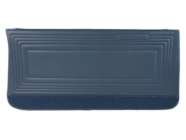 PANEL SET, Inside Door, Std, Dark Blue (actual color, GM called Blue) w/ blue lower carpets, PUI, *Silver Edition*, madrid grain vinyl