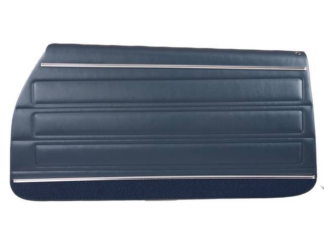 PANEL SET, Inside Door, Pre-Assembled, Std, Dark Blue (actual color, GM called Teal, Teal Blue or Dark Teal) w/ blue lower carpets, PUI, *Silver Edition*