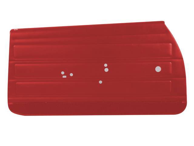 PANEL SET, Premium, Inside Door, Pre-Assembled, Std, Red (actual color, GM called Red or Medium Red) w/ red lower carpets, Legendary, madrid grain vinyl