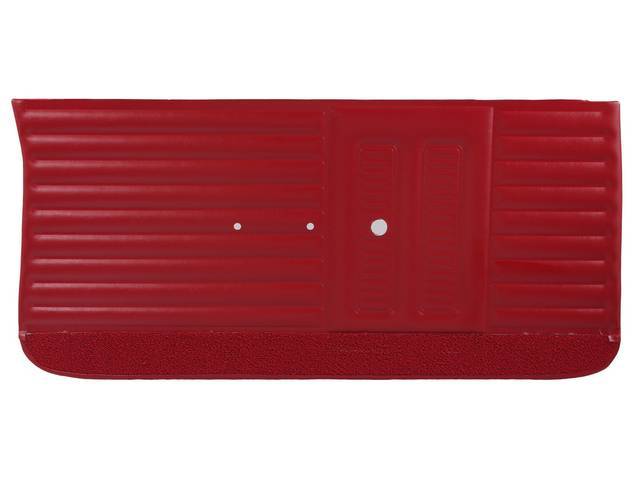 PANEL SET, Premium, Inside Door, Std, Red (actual color, GM called Red or Medium Red) w/ red lower carpets, Legendary, seville grain vinyl