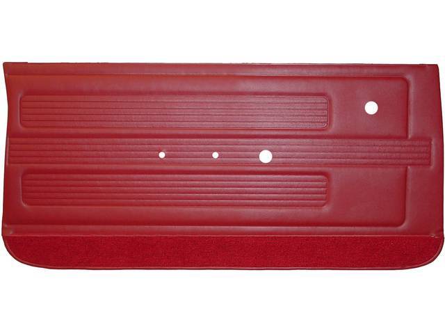 PANEL SET, Premium, Inside Door, Std, Red (actual color, GM called Red or Medium Red) w/ red lower carpets, Legendary, madrid grain vinyl
