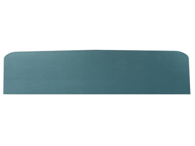 TRIM PANEL, Premium, Rear Seat, dark metallic turquoise (actual color, GM called turquoise or dark turquoise), Legendary, madrid grain vinyl