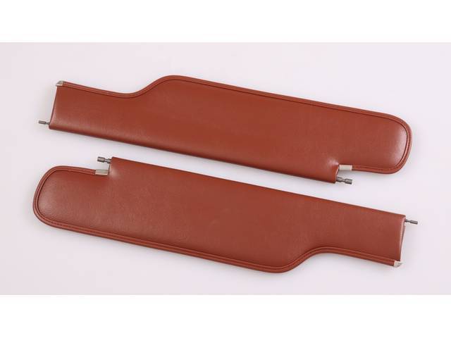 SUNVISOR SET, Sienna Brown (actual color, GM called Sienna), PUI, Madrid grain vinyl, repro