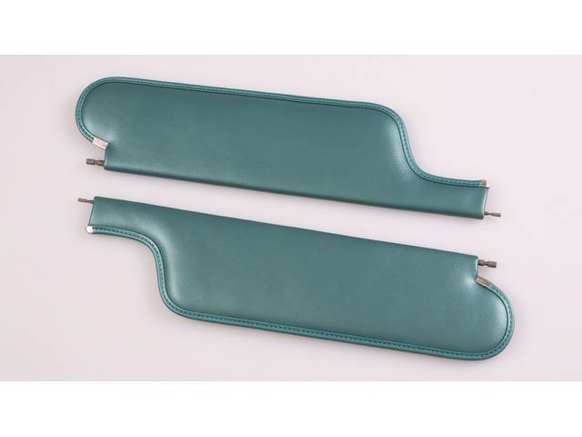 SUNVISOR SET, Dark Aqua (actual color, GM called Turquoise or Dark Turquoise), PUI, Madrid grain vinyl, repro