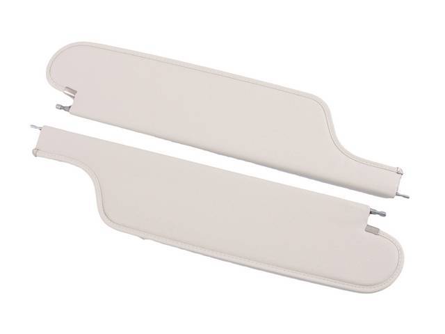 SUNVISOR SET, Premium, White, Recessed Star grain (OE called Astral), 2 pin style (incl 2 pins), Legendary, repro