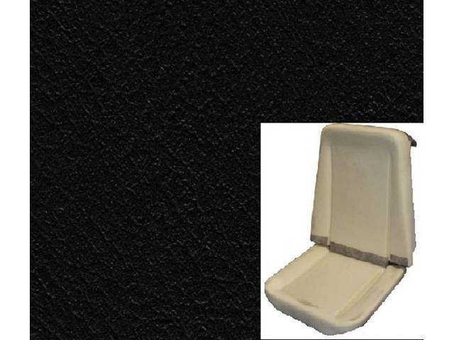 Rallye Seat Buckets Upholstery and Foam Set, black, Legendary, madrid grain vinyl w/ comfortweave inserts