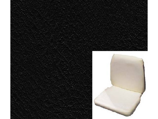 Rallye Seat Buckets Upholstery and Foam Set, Black, Legendary, madrid grain vinyl w/ comfortweave inserts