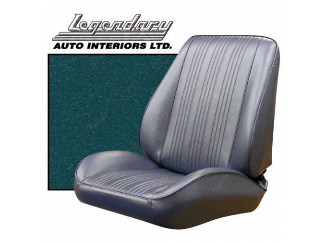 Rallye Seat Buckets Upholstery and Foam Set, Dark Metallic Turquoise (actual color, GM called Turquoise or Dark Turquoise), Legendary, madrid grain vinyl