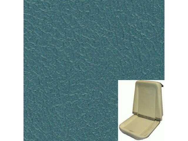 Rallye Seat Buckets Upholstery and Foam Set, Turquoise (actual color, GM called Turquoise or Dark Turquoise), Legendary, madrid grain vinyl