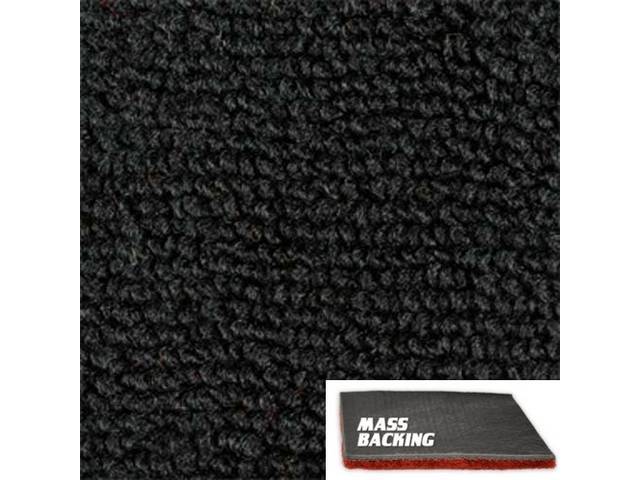 Molded Carpet Set, Raylon Loop, 2-piece, Black, A/T, w/ Improved Mass Backing, reproduction