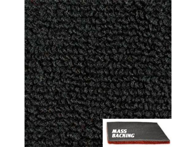 Molded Carpet Set, Raylon Loop, 2-piece, Black, M/T, reproduction