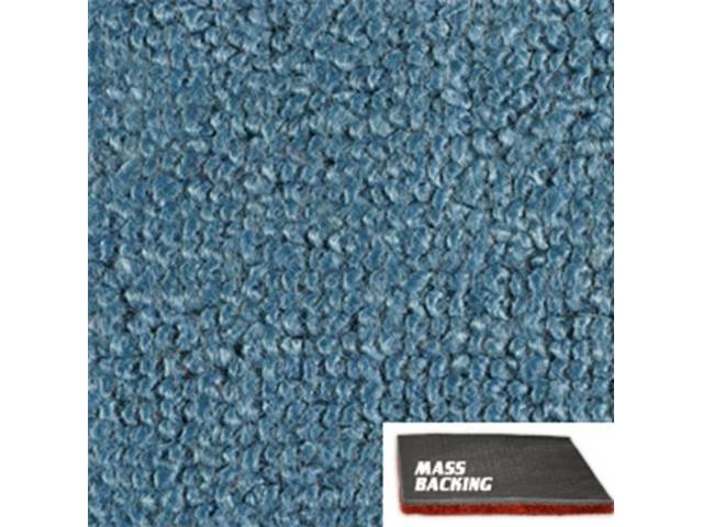 Molded Carpet Set, Raylon Loop, 2-piece, Medium Blue, M/T, reproduction