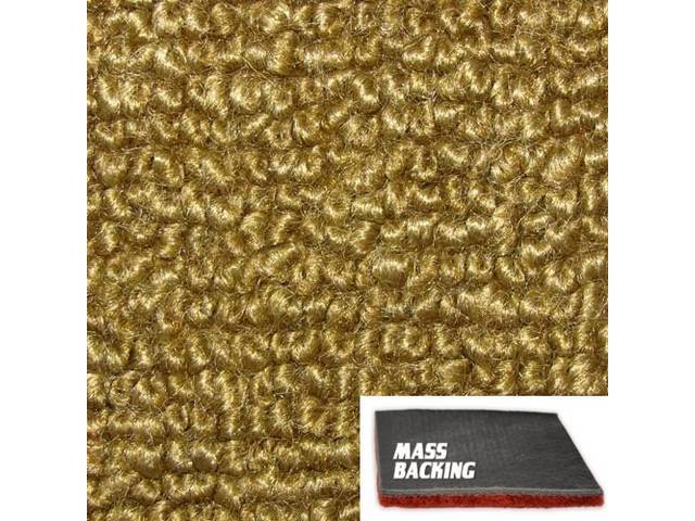 Molded Carpet Set, Raylon Loop, 2-piece, Gold, A/T, w/ Improved Mass Backing, reproduction