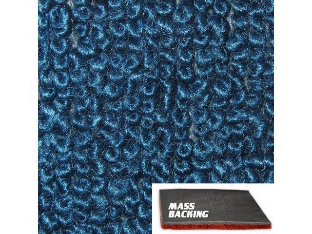 Molded Carpet Set, Raylon Loop, 2-piece, Bright Blue, A/T, w/ Improved Mass Backing, reproduction