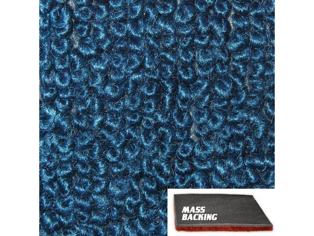 Molded Carpet Set, Raylon Loop, 2-piece, Bright Blue, M/T, reproduction