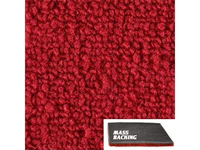 Molded Carpet Set, Raylon Loop, 2-piece, Bright Red, M/T, with Improved Mass Backing, reproduction