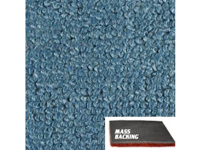 Molded Carpet Set, Raylon Loop, 2-piece, Medium Blue, A/T, with Improved Mass Backing, reproduction