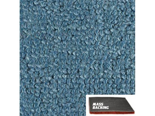Molded Carpet Set, Raylon Loop, 2-piece, Medium Blue, M/T, with Improved Mass Backing, reproduction