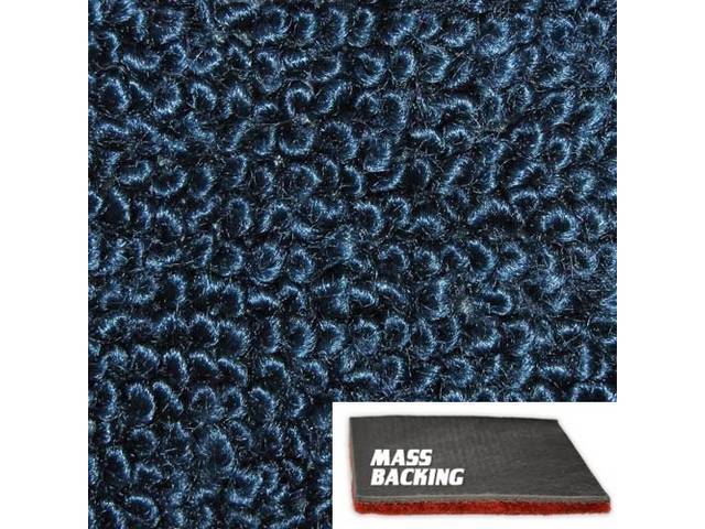 Molded Carpet Set, Raylon Loop, 2-piece, Medium Blue, M/T, with Improved Mass Backing, reproduction