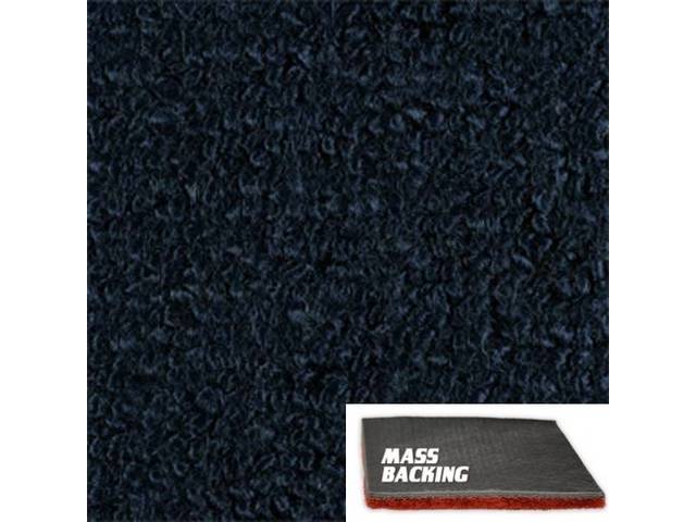 Molded Carpet Set, Raylon Loop, 2-piece, Dark Blue, A/T, with Improved Mass Backing, reproduction