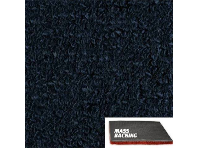 Molded Carpet Set, Raylon Loop, 2-piece, Dark Blue, M/T, with Improved Mass Backing, reproduction