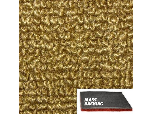 Molded Carpet Set, Raylon Loop, 2-piece, Gold, M/T, with Improved Mass Backing, reproduction