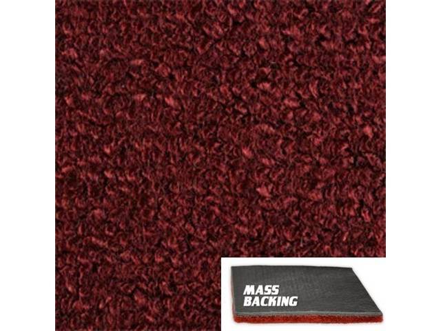 Molded Carpet Set, Raylon Loop, 2-piece, Maroon, M/T, with Improved Mass Backing, reproduction