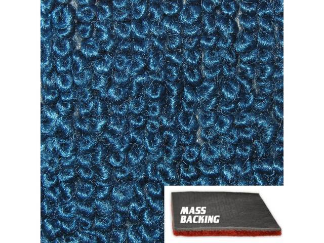 Molded Carpet Set, Raylon Loop, 2-piece, Bright Blue, A/T, rwith Improved Mass Backing, eproduction