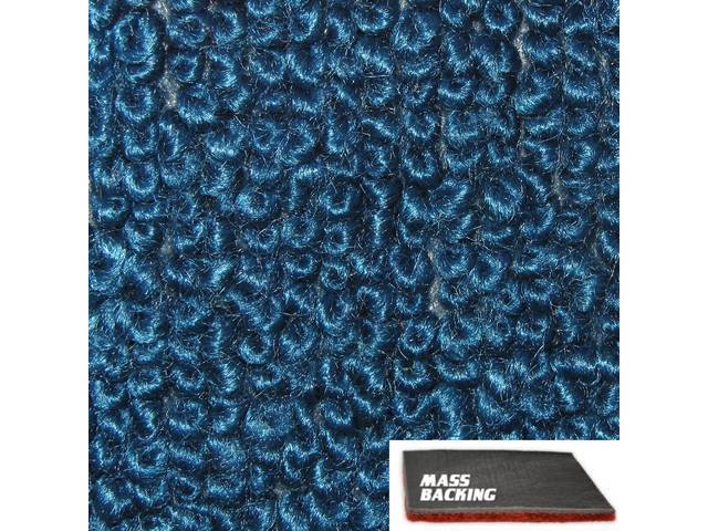 Molded Carpet Set, Raylon Loop, 2-piece, Bright Blue, M/T, with Improved Mass Backing, reproduction