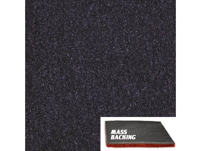 Molded Carpet Set, Cut Pile, 2-piece, Dark Blue, with Improved Mass Backing, reproduction