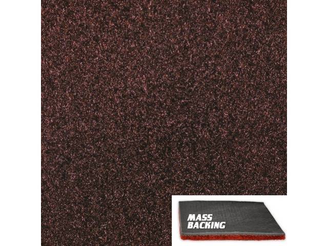 Molded Carpet Set, Cut Pile, 2-piece, Oxblood, with Improved Mass Backing, reproduction