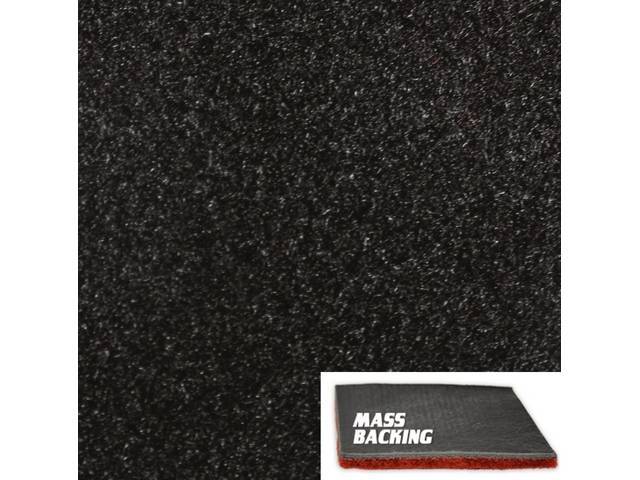 Molded Carpet, Cut Pile, 1-piece, Black, with Improved Mass Backing, reproduction