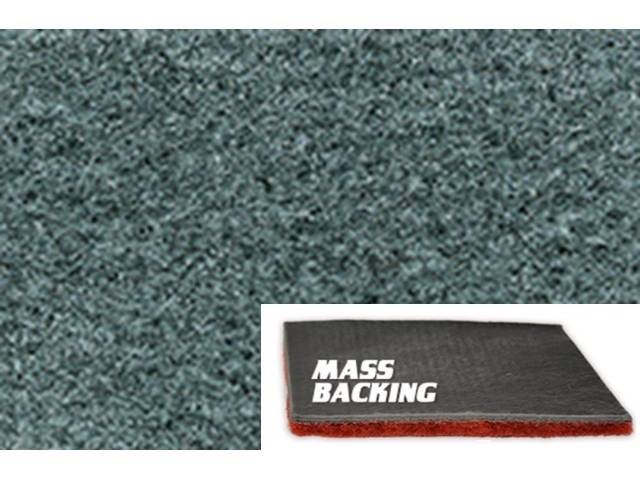 Molded Carpet, Cut Pile, 1-piece, Jade Green, with Improved Mass Backing, reproduction