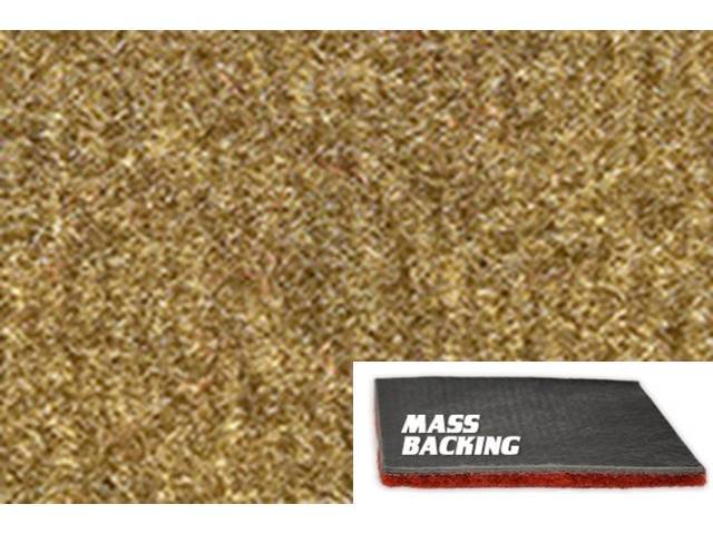 Molded Carpet, Cut Pile, 1-piece, Camel Tan, with Improved Mass Backing, reproduction