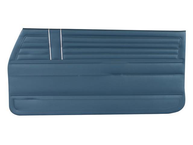 PANEL SET, Inside Door, Std, Blue, PUI, *Silver Edition*, madrid grain vinyl w/ two vertical chrome mylar strips