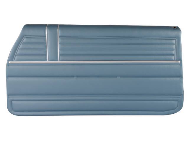 PANEL SET, Inside Door, Pre-Assembled, Std, Blue, PUI, *Silver Edition*, madrid grain vinyl w/ two vertical chrome mylar strips