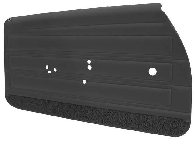 Premium Front Door Panel Set, Pre-Assembled, Pontiac-style, Black madrid grain vinyl with lower carpet