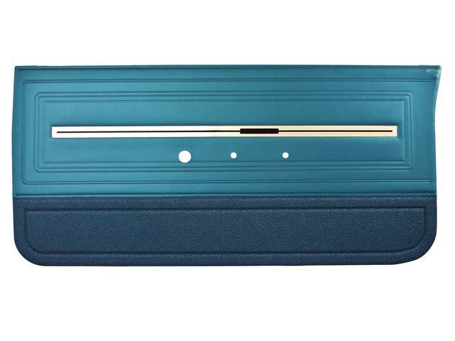 PANEL SET, Premium, Inside Door, Dark Metallic Turquoise - Light Metallic Turquoise (Std listed as Two-Tone Aqua), madrid grain vinyl