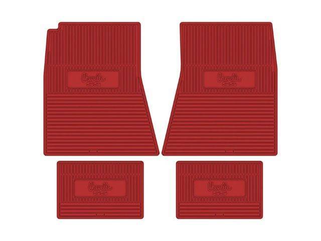 Custom Vintage Logo Floor Mat Set, "Chevelle SS" logo, Bright Red, 4-pc set