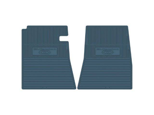 Custom Vintage Logo Floor Mat Set, "El Camino" and "Bowtie" logos, Medium Blue, 2-pc set