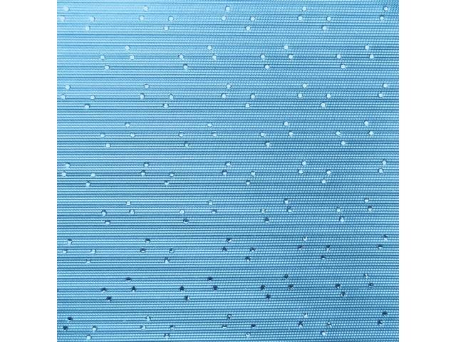 HEADLINER, Perforated Grain, Powder Blue, incl headliner, rods, clips and material to cover two sunvisors, Repro