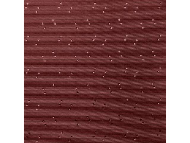 Dark Red Perforated Grain Headliner Kit, includes headliner, covered sail panels and material for sunvisors
